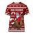 New Zealand Xmas T Shirt Mere Kirihimete Santa With Kiwi Bird LT7 Red - Polynesian Pride