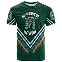 Custom Hawaii Rainbow Warriors T Shirt Simple Style LT7 Adult Deep Green - Polynesian Pride