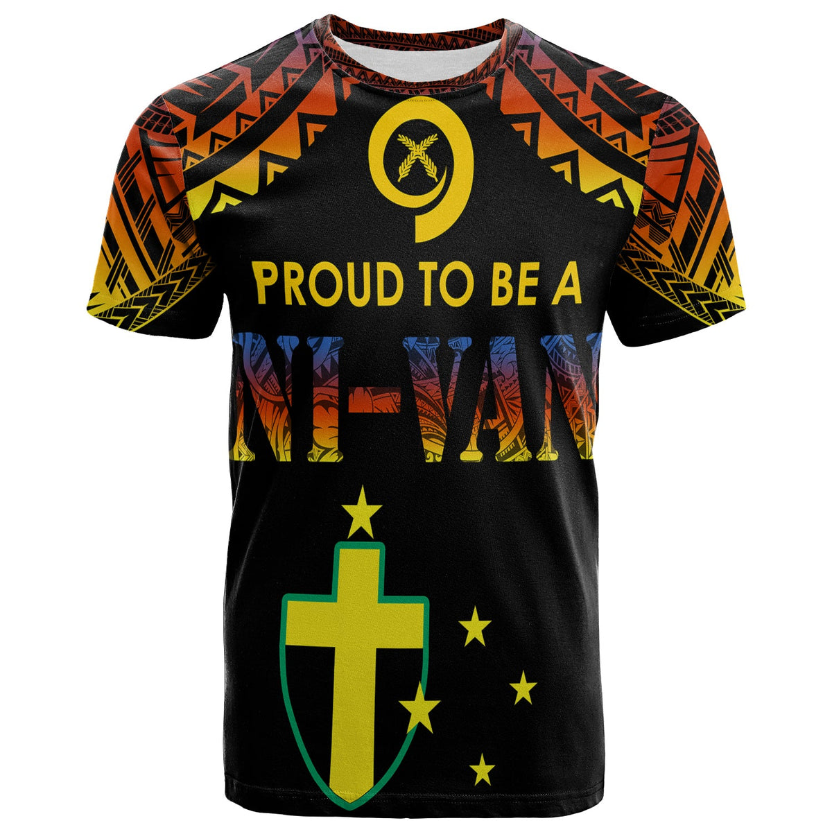Vanuatu T Shirt Proud To Be A Ni Van Polynesian Patterns Tafea Province LT7 Black - Polynesian Pride