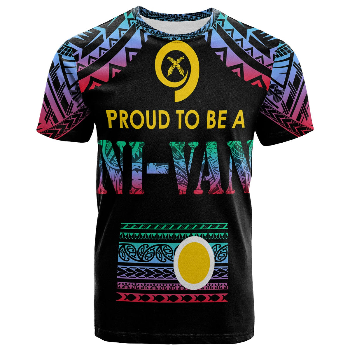 Vanuatu T Shirt Proud To Be A Ni Van Polynesian Patterns Shefa Province LT7 Black - Polynesian Pride