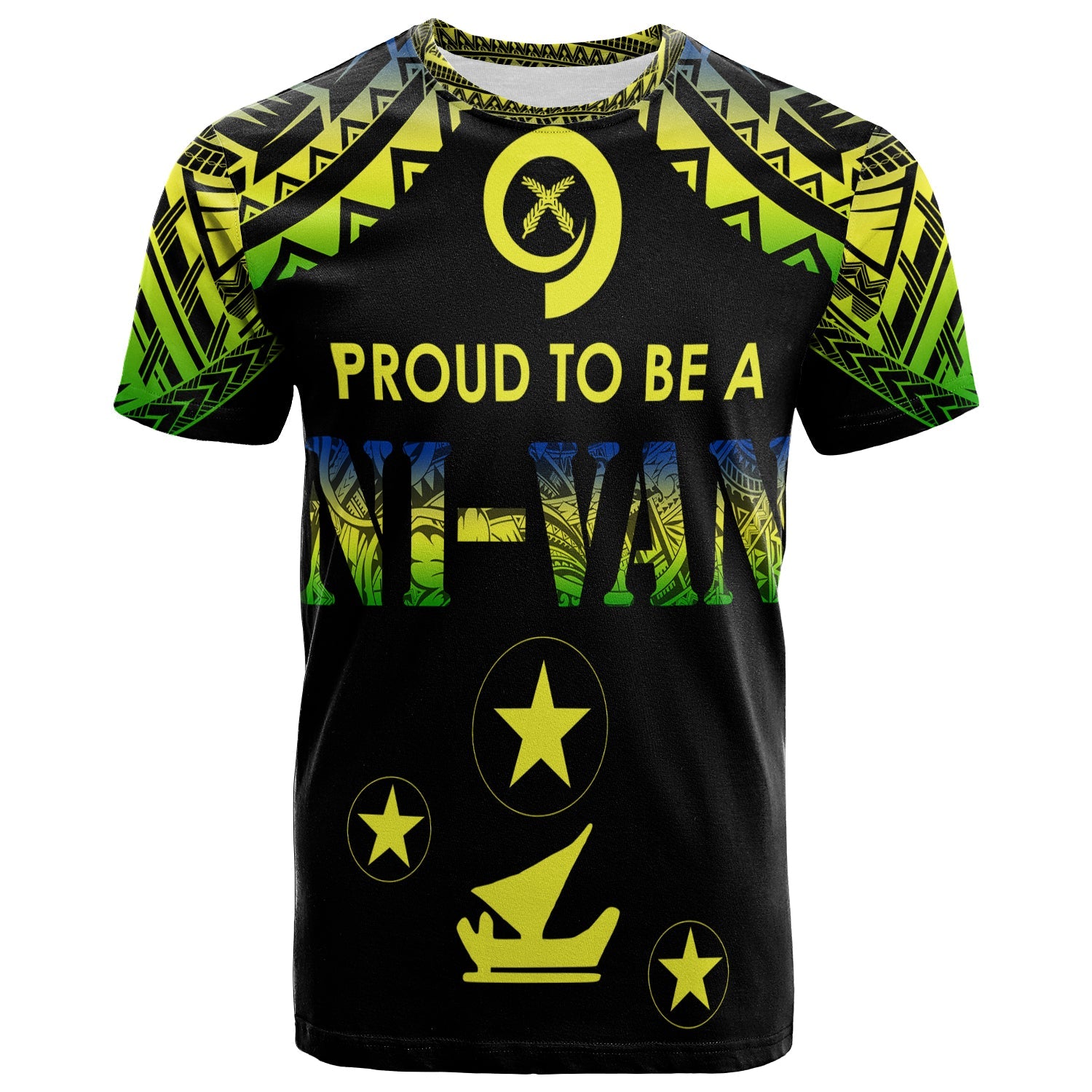 Vanuatu T Shirt Proud To Be A Ni Van Polynesian Patterns Malampa Province LT7 Black - Polynesian Pride