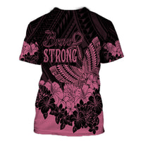 Polynesian Breast Cancer Awareness T Shirt Floral Butterfly LT7 - Polynesian Pride