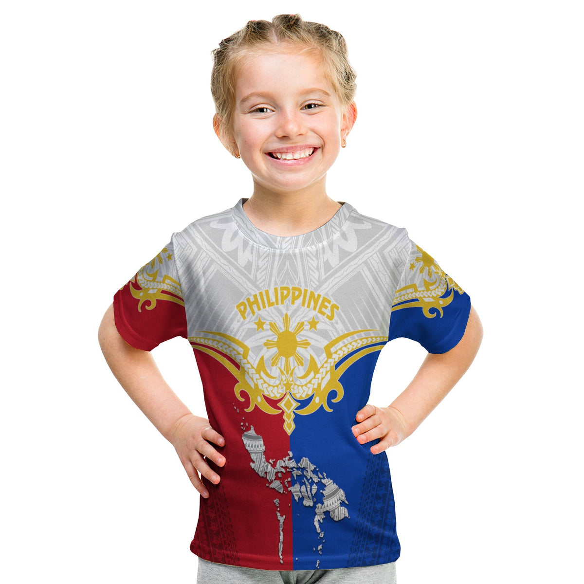 Personalised Philippines T Shirt KID Tribal Mix Style LT7 Youth XL Size14 - Polynesian Pride