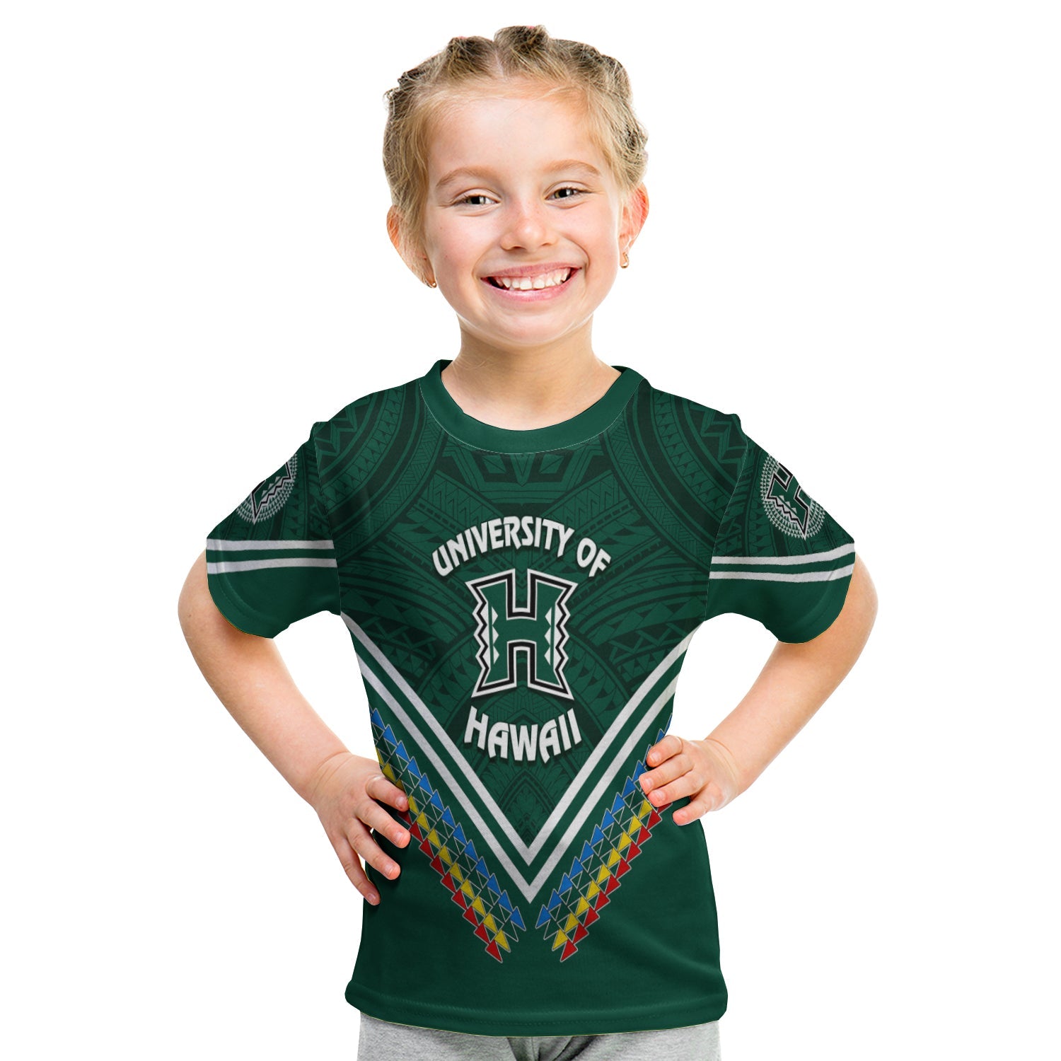 Personalised Hawaii Rainbow Warriors T Shirt KID Simple Style LT7 Youth XL Size14 - Polynesian Pride