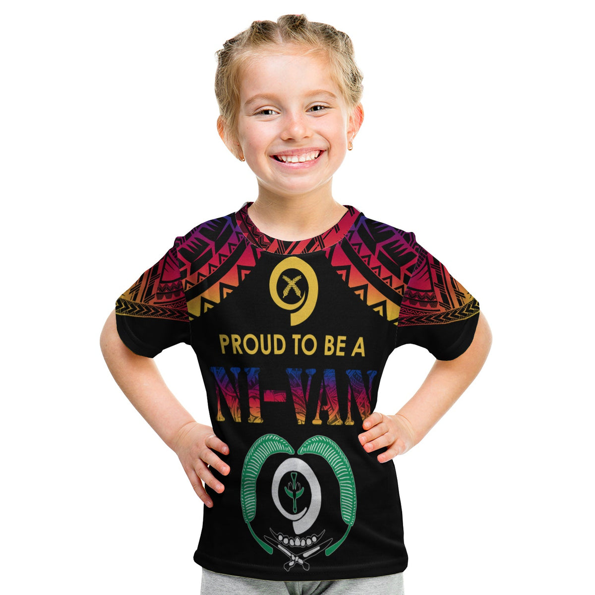 Vanuatu Proud To Be A Ni-Van - Polynesian Pattern T Shirt KID - Torba Province LT7 Youth XL Size14 - Polynesian Pride