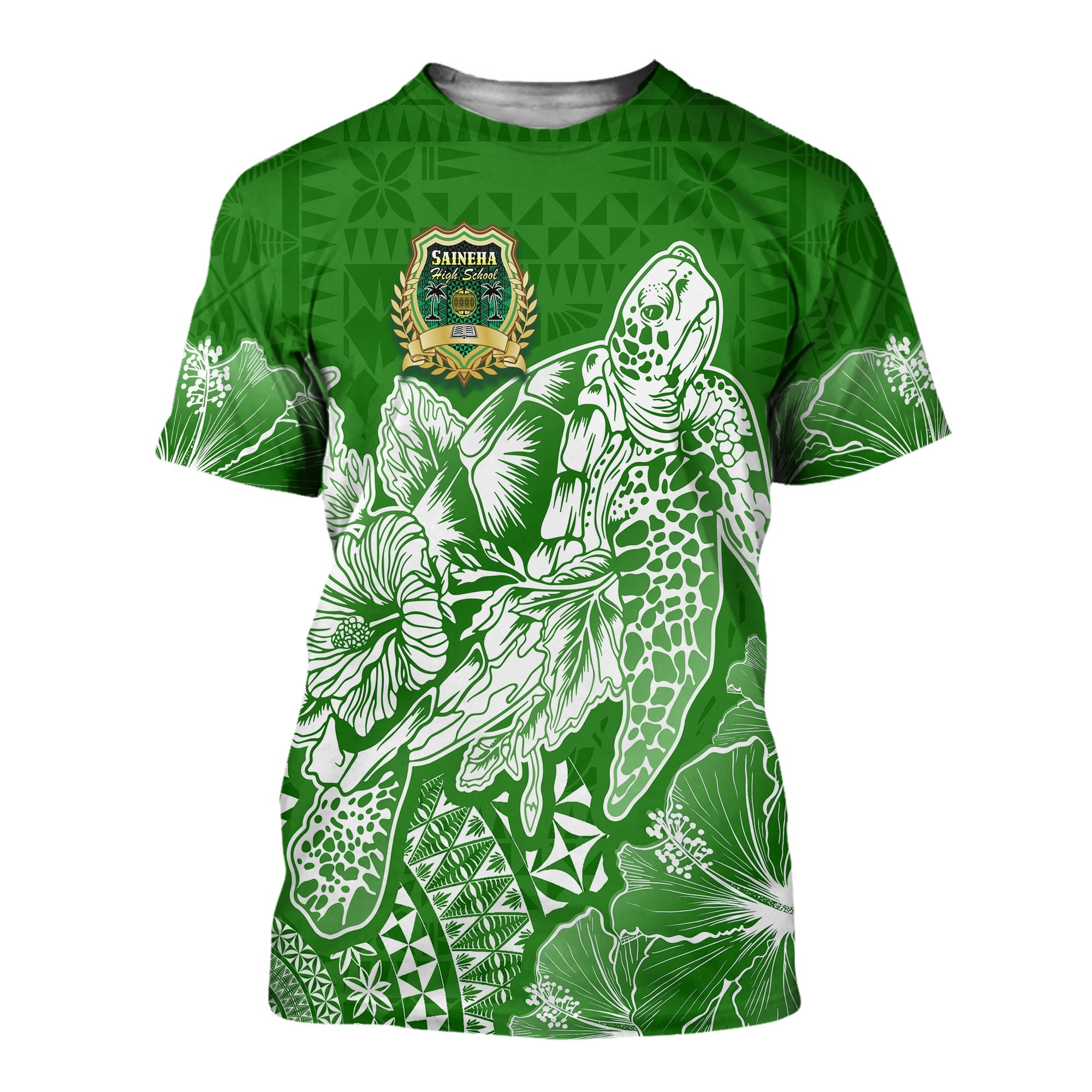 Liahona High School Tonga T Shirt Kupesi Style Ver02 LT7 Green - Polynesian Pride