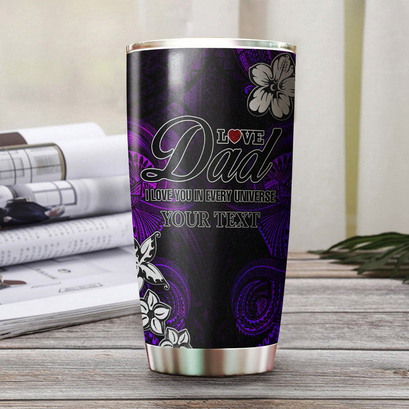 (Custom Personalised) Polynesian Fathers Day Tumbler I Love You In Every Universe - Purple LT8 Purple - Polynesian Pride