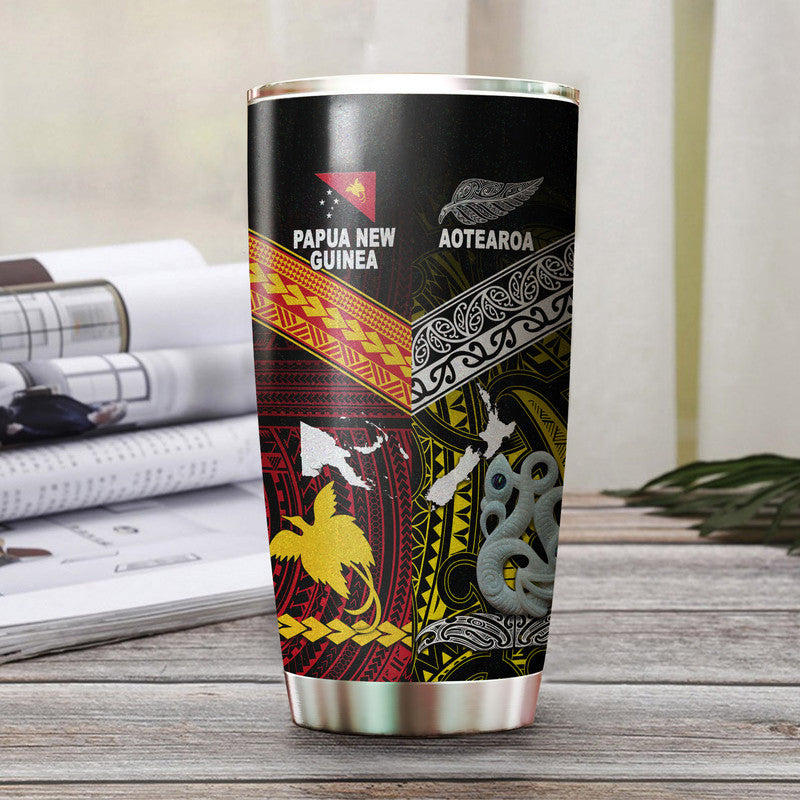 New Zealand And Papua New Guinea Tumbler Together - Yellow LT8 Yellow - Polynesian Pride