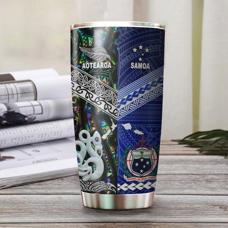 New Zealand And Samoa Tumbler Together - Paua Shell LT8 - Polynesian Pride