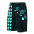 Hawaii Kakau Polynesian Three Turtles Map Board Shorts - Turquoise - Polynesian Pride