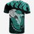 Hawaii Polynesian Aumakua Hammerhead Shark T Shirt Cloud Style Turquoise - Polynesian Pride