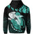 Hawaii Polynesian Aumakua Hammerhead Shark Hoodie Cloud Style Turquoise - Polynesian Pride