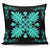 Hawaiian Quilt Maui Plant And Hibiscus Pattern Pillow Covers - Turquoise Black - AH One Size Turquoise - Polynesian Pride