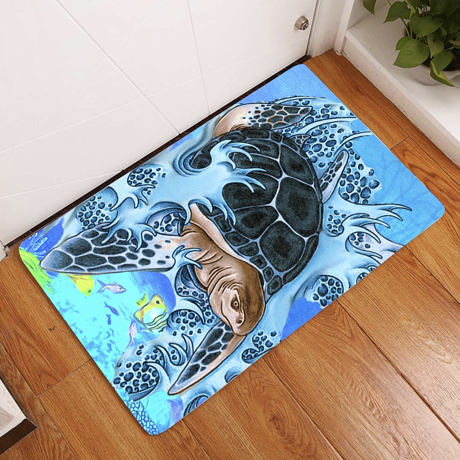 Turtle Cool Door Mat AH Door Mat Black - Polynesian Pride