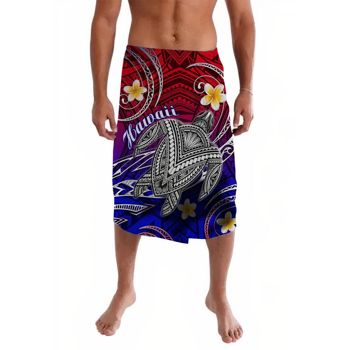 Hawaii Lavalava Hawaiian Turtle Plumeria Mixed Polynesian Style LT9 Lavalava Black - Polynesian Pride