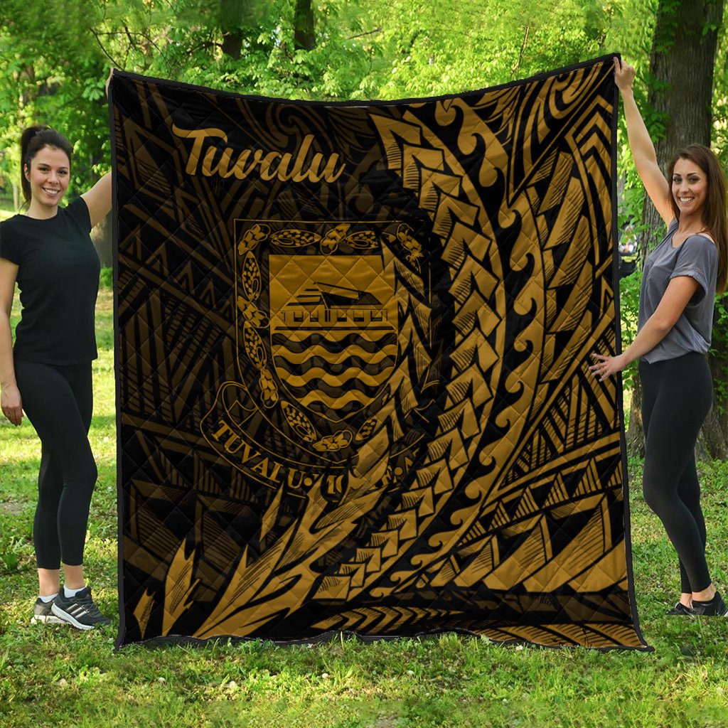 Tuvalu Premium Quilt - Wings Style Black - Polynesian Pride