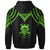 Tuvalu Custom Zip up Hoodie Polynesian Armor Style Green - Polynesian Pride