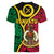 Vanuatu V-Neck T Shirt Tribal Vanuatu Coat Of Arms Flag Style No2 LT9 - Polynesian Pride