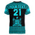 (Custom Personalised) Fiji Rugby Sevens V-Neck T Shirt Simple Blue Style LT9 - Polynesian Pride