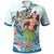 Vanuatu Polo Shirt Polynesian Girls With Shark Unisex Blue - Polynesian Pride