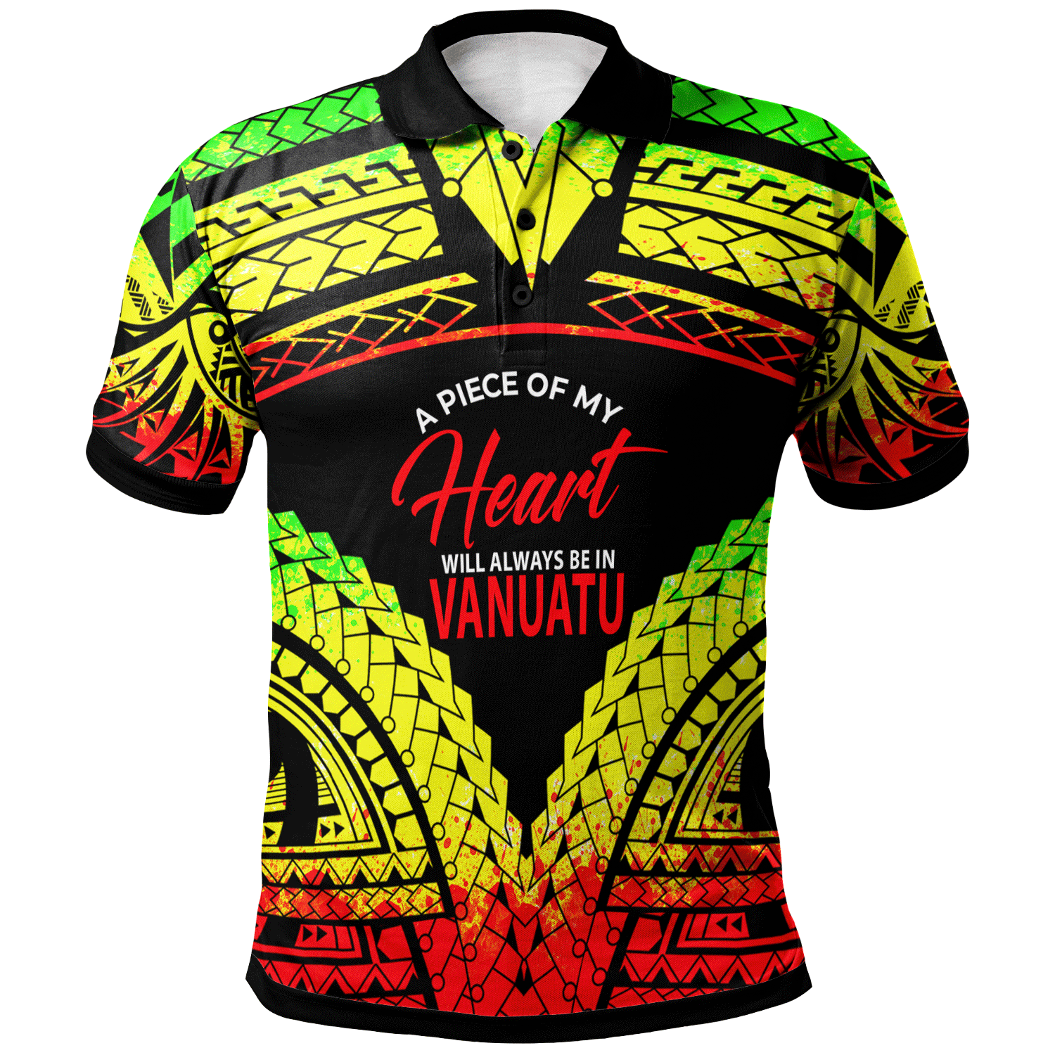 Vanuatu Polo Shirt A Piece Of My Heart Unisex Reggae - Polynesian Pride