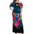 Guam Off Shoulder Long Dress Alluring Polynesia and Tropical Flowers LT13 Women Black - Polynesian Pride