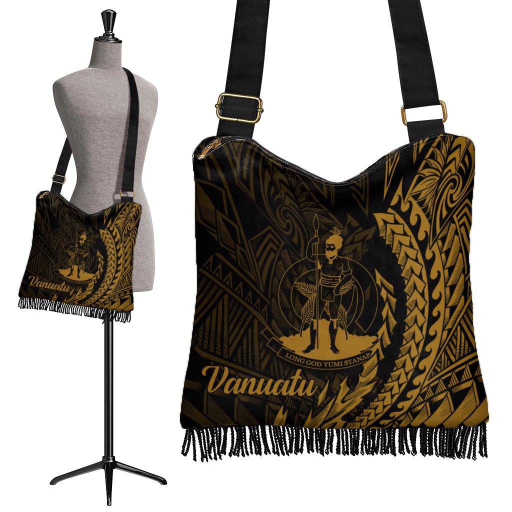 Vanuatu Boho Handbag - Wings Style One Size Boho Handbag Black - Polynesian Pride