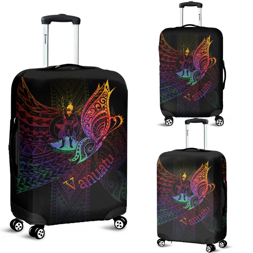 Vanuatu Luggage Covers - Butterfly Polynesian Style Black - Polynesian Pride