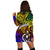 Vanuatu Women Hoodie Dress - Rainbow Polynesian Pattern - Polynesian Pride