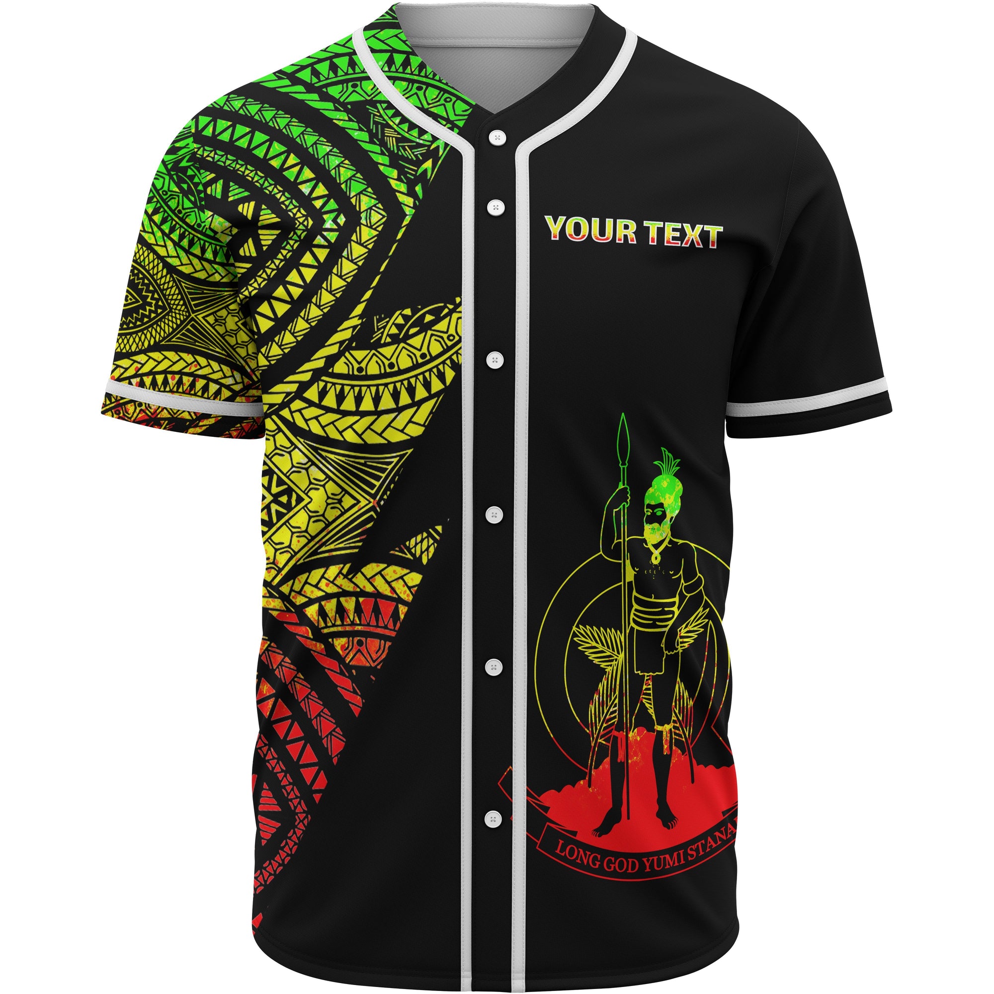 Vanuatu Custom Personalized Baseball Shirt - Flash Style Reggae Unisex Reggae - Polynesian Pride