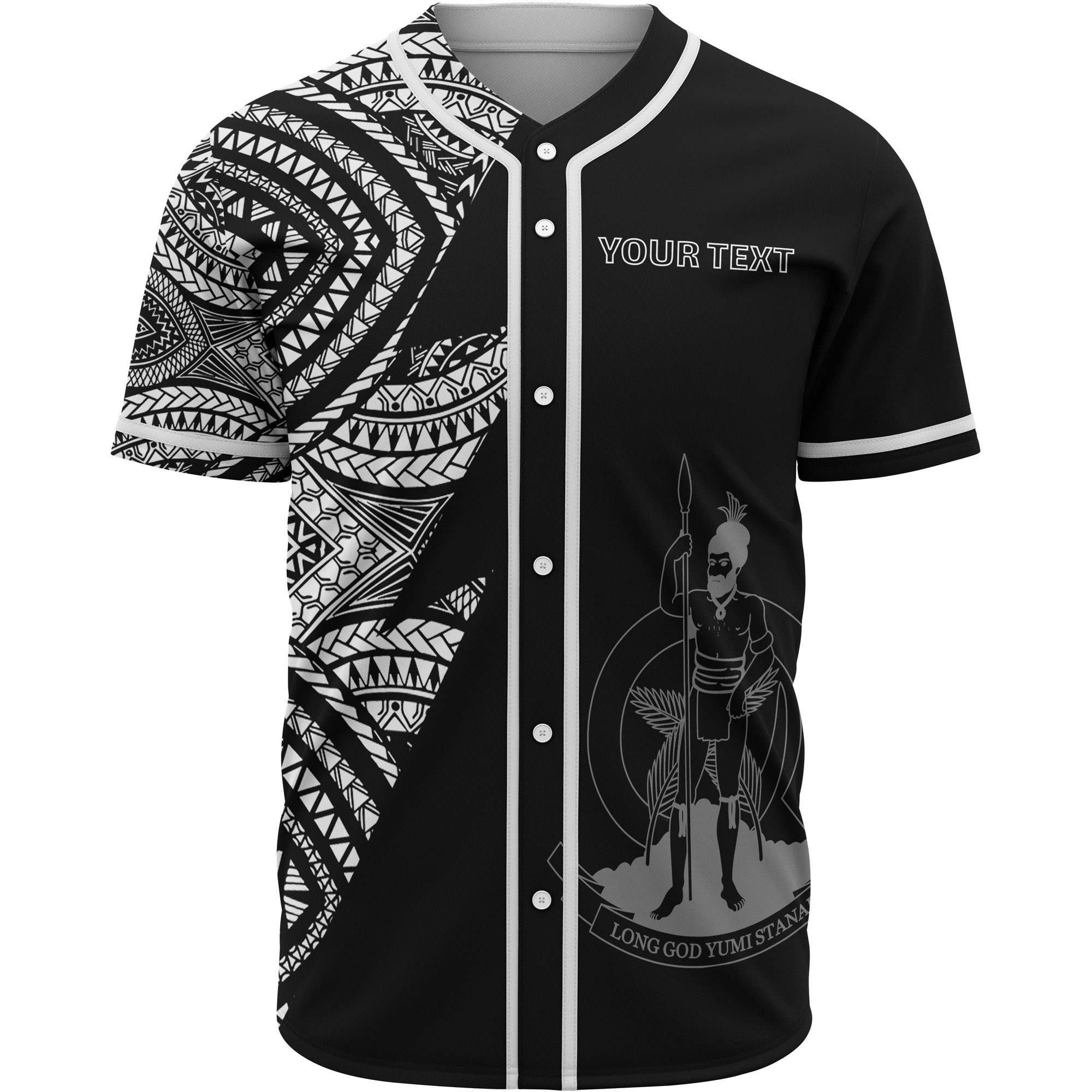 Vanuatu Custom Personalized Baseball Shirt - Flash Style White Unisex White - Polynesian Pride