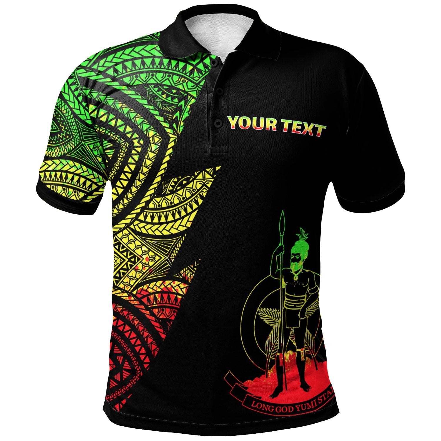 Vanuatu Custom Polo Shirt Flash Style Reggae Unisex Reggae - Polynesian Pride