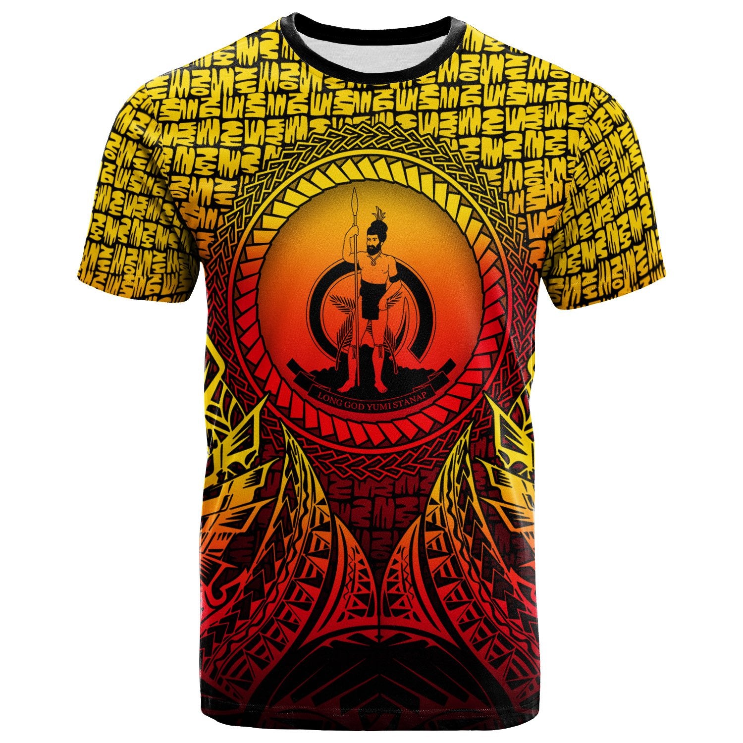 Vanuatu T Shirt Circle Pattern Yellow Unisex Yellow - Polynesian Pride