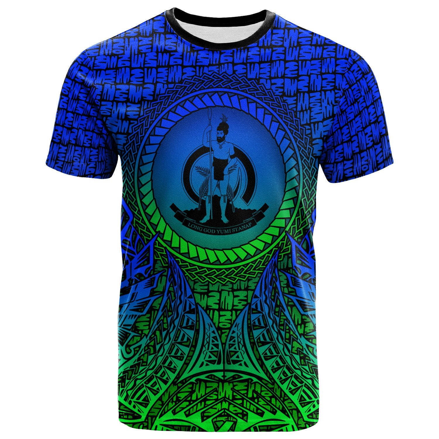 Vanuatu T Shirt Circle Pattern Blue Unisex Blue - Polynesian Pride