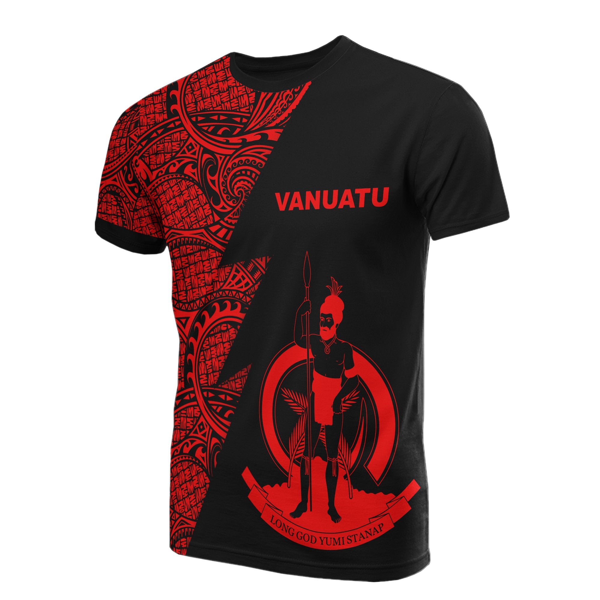 Vanuatu T Shirt Polynesian Pattern Red Flash Style Unisex Red - Polynesian Pride