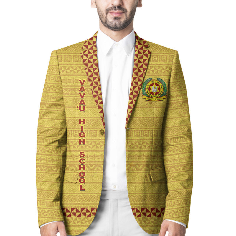 Tonga Vava'u High School Blazer Simple Style - Gold LT8 Unisex Gold - Polynesian Pride