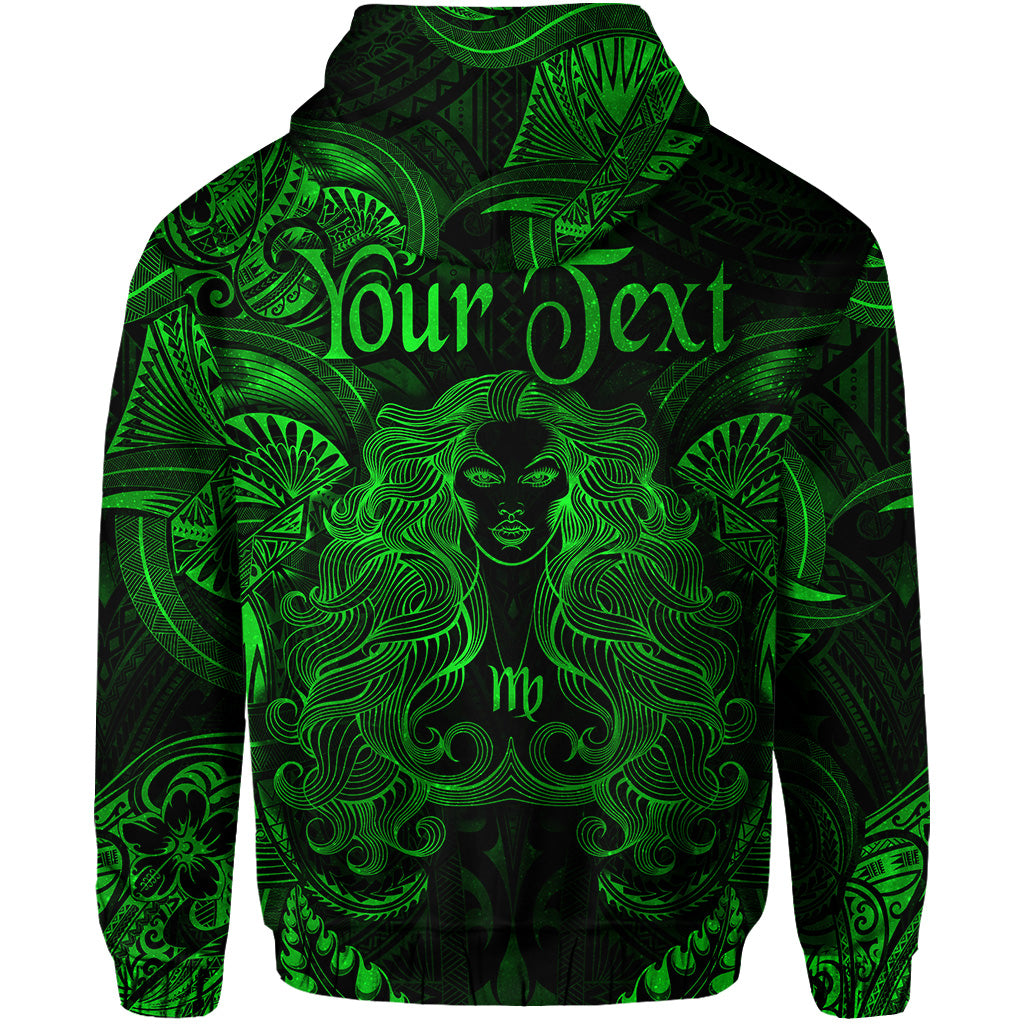 Custom Virgo Zodiac Polynesian Hoodie Unique Style Green LT8 - Polynesian Pride