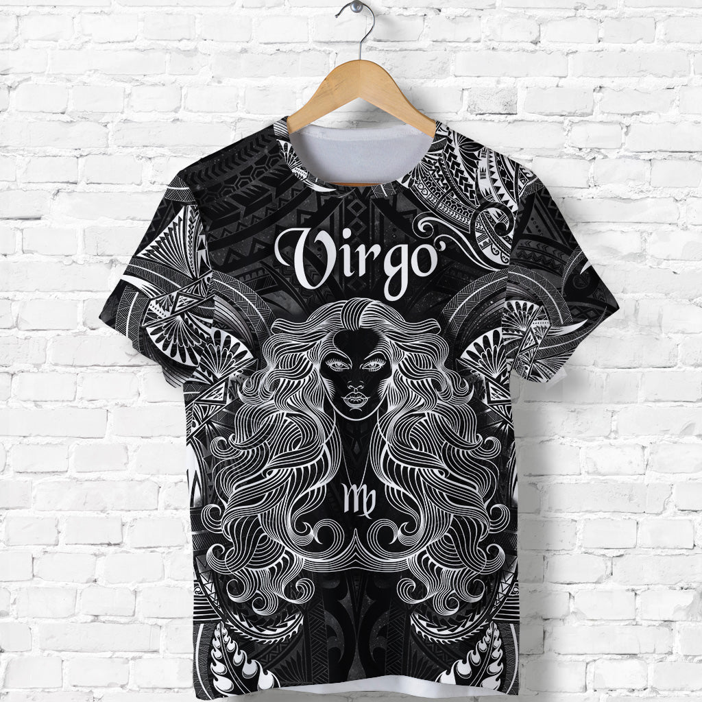 Virgo Zodiac Polynesian T Shirt Unique Style Black LT8 Unisex Black - Polynesian Pride