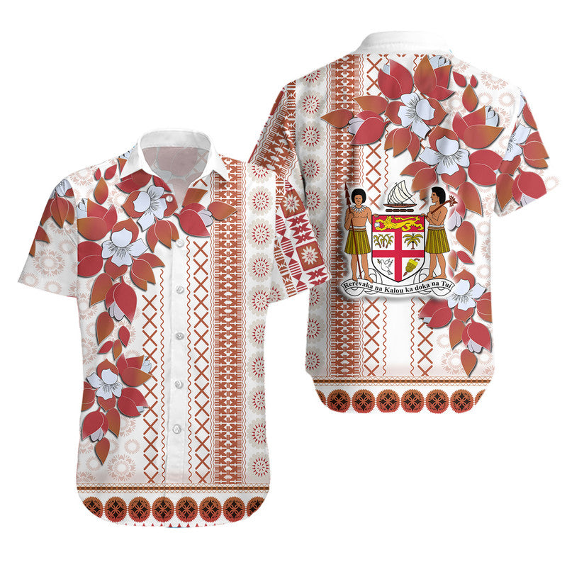 Fiji Hawaiian Shirt Tagimoucia Mixed White Tapa Style LT9 Unisex White - Polynesian Pride