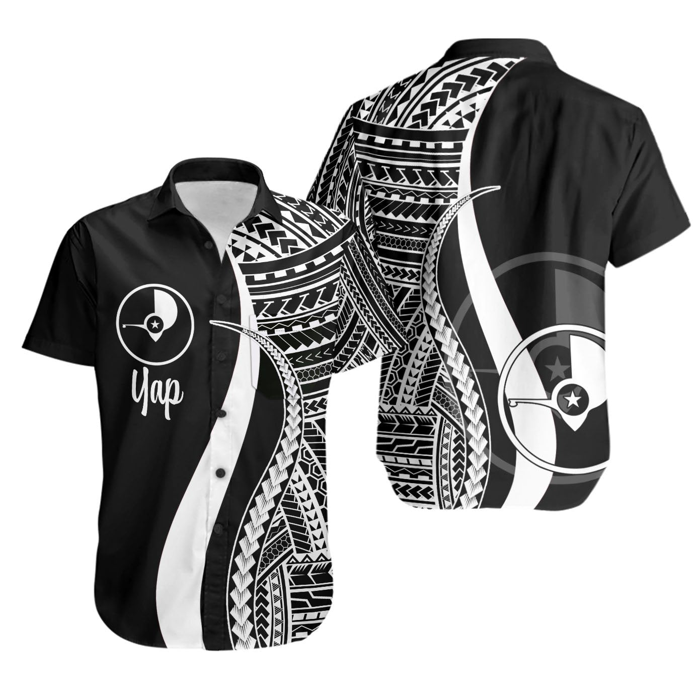 Yap Short Sleeve Shirts - White Polynesian Tentacle Tribal Pattern Unisex White - Polynesian Pride