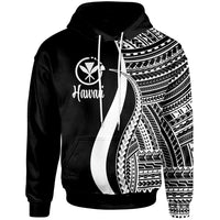 Hawaii Hoodie White Tentacle Tribal Pattern Unisex White - Polynesian Pride