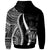 Niue Zip up Hoodie White Tentacle Tribal Pattern - Polynesian Pride