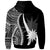 Nauru Zip up Hoodie White Tentacle Tribal Pattern - Polynesian Pride