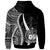 Samoa Zip up Hoodie White Tentacle Tribal Pattern - Polynesian Pride