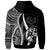 Tonga Zip up Hoodie White Tentacle Tribal Pattern - Polynesian Pride