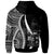 Fiji Hoodie White Tentacle Tribal Pattern Crest - Polynesian Pride