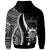 Tuvalu Custom Zip up Hoodie White Tentacle Tribal Pattern - Polynesian Pride