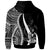 Vanuatu Custom Zip up Hoodie White Tentacle Tribal Pattern - Polynesian Pride