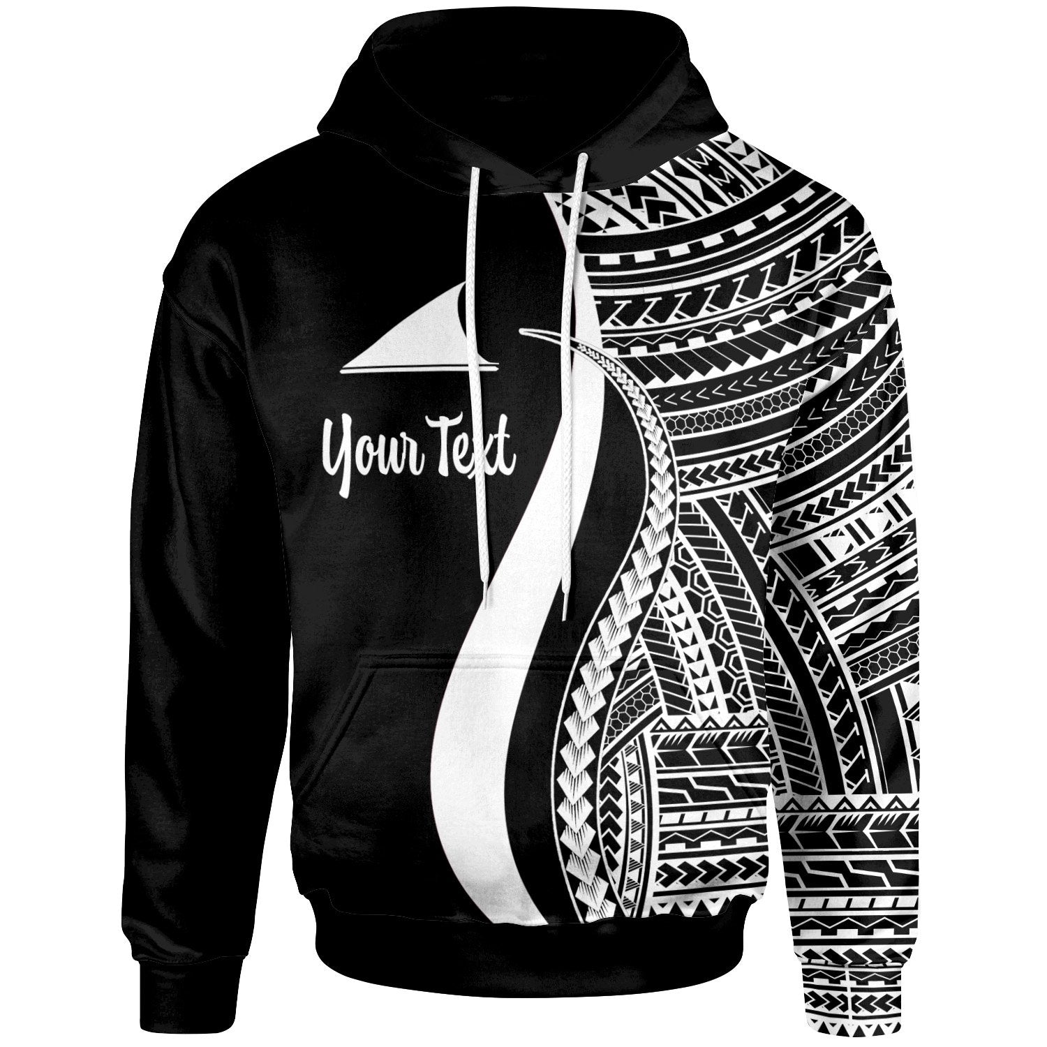 Tokelau Custom Hoodie White Tentacle Tribal Pattern Unisex White - Polynesian Pride