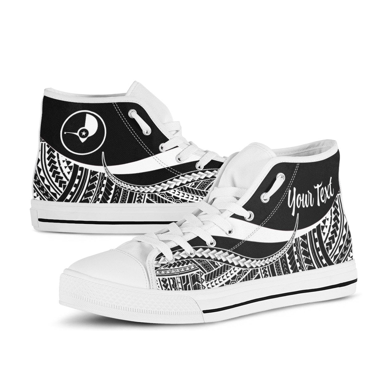 Yap Custom Personalised High Top Shoes White - Polynesian Tentacle Tribal Pattern - Polynesian Pride